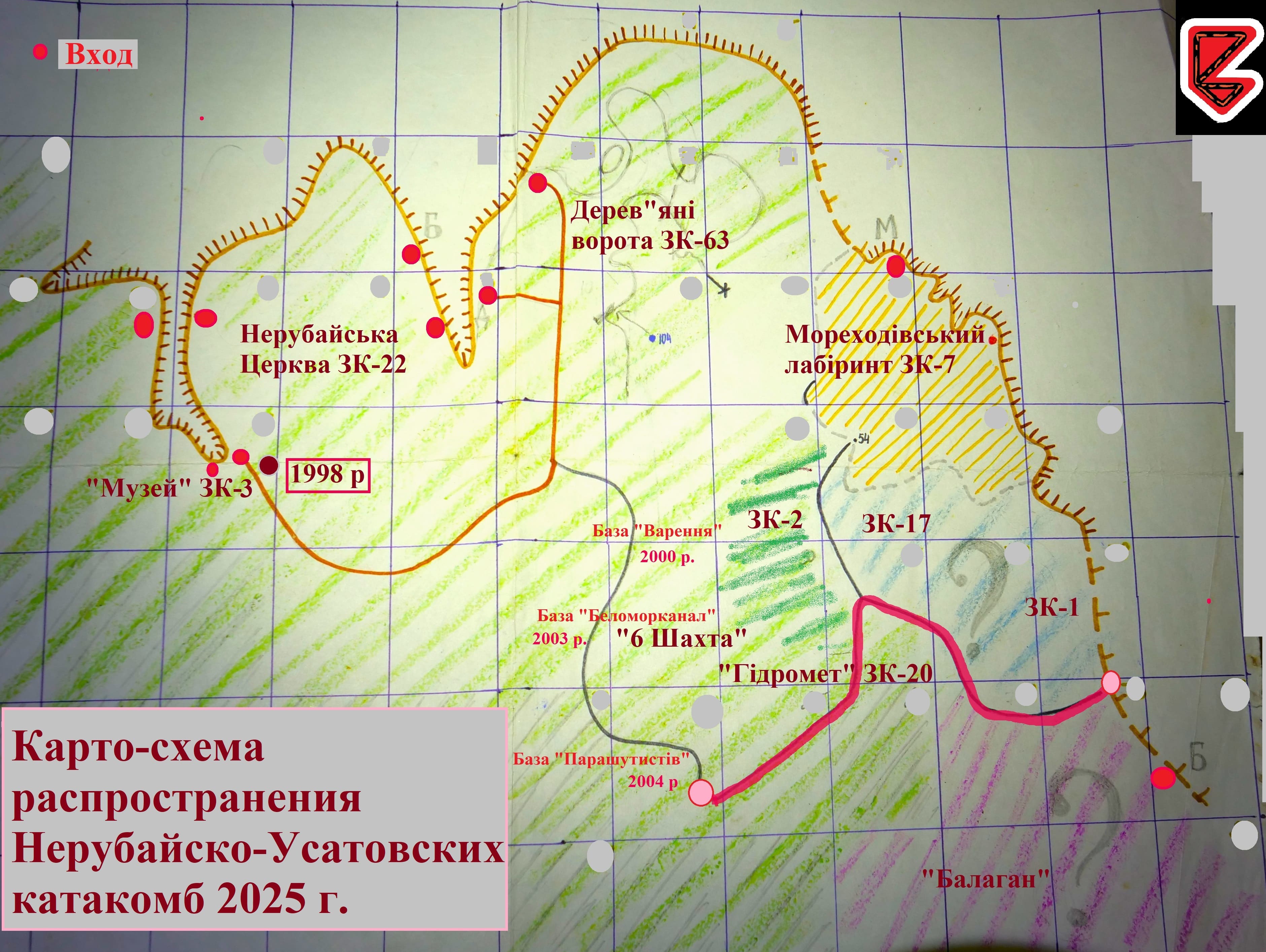 Нерубайское - Усатово катакомбы схема